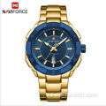 NAVIFORCE 9176 reloj de cuarzo con banda de acero resistente al agua con personalidad de moda para hombre